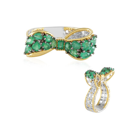 Bague en argent et Emeraude de Zambie (Gems en Vogue)