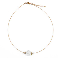 Collier en acier inoxydable et Quartz blanc