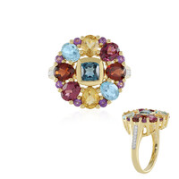 Bague en argent et Topaze bleu de Londres