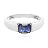 Bague en argent et Saphir bleu de Madagascar