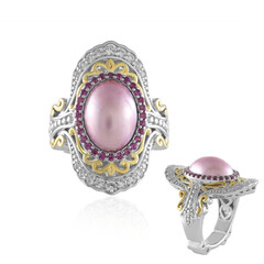 Bague en argent et Perle de Mabé rose (Dallas Prince Designs)