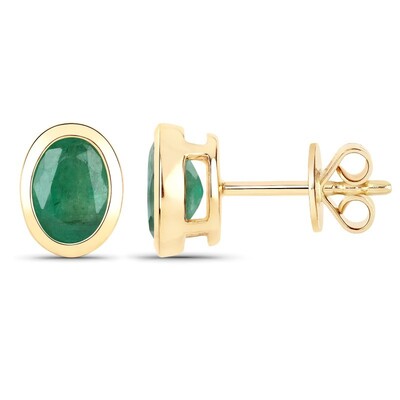 Boucles d'oreilles en or et Emeraude de Zambie