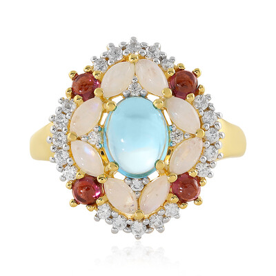 Bague en argent et Topaze bleu Suisse