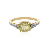 Bague en or et Kunzite jaune canari