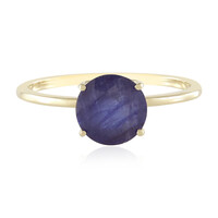 Bague en or et Saphir bleu de Madagascar