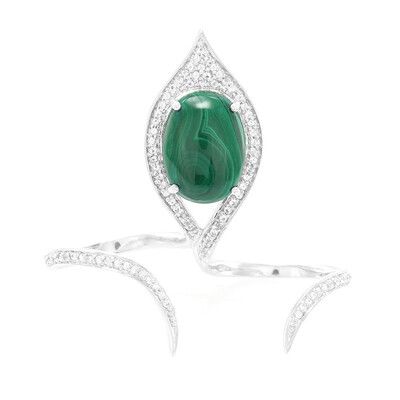 Bague en argent et Malachite