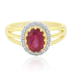 Bague en or et Tourmaline rose de Californie