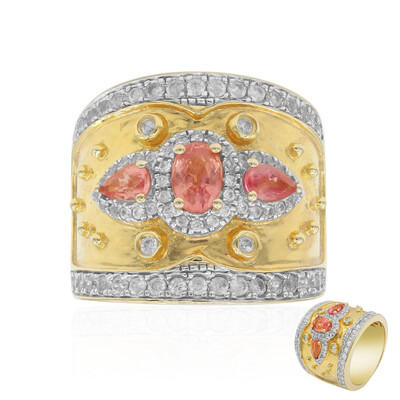 Bague en argent et Saphir Padparadscha (Dallas Prince Designs)