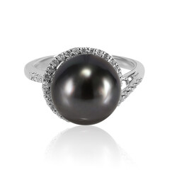 Bague en argent et Perle de culture de Tahiti (TPC)