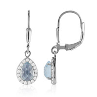 Boucles d'oreilles en argent et Topaze bleu ciel