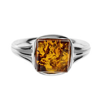 Bague en argent et Ambre baltique