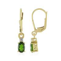 Boucles d'oreilles en argent et Diopside de Russie