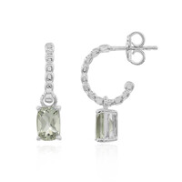 Boucles d'oreilles en argent et Améthyste verte