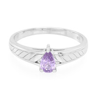 Bague en argent et Saphir pourpre de Ceylan non chauffé