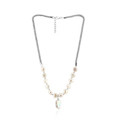 Collier en argent et Perle blanche de culture d'eau douce (TPC)