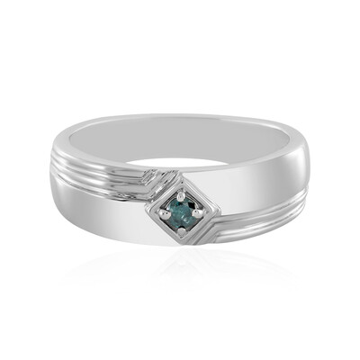 Bague en argent et Diamant bleu I3