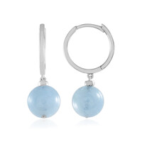 Boucles d'oreilles en argent et Aigue-marine du Brésil