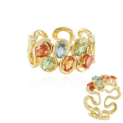Bague en argent et Saphir orange