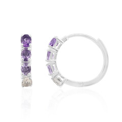 Boucles d'oreilles en argent et Améthyste de Zambie