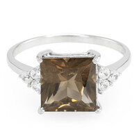 Bague en argent et Quartz fumé