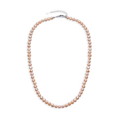 Collier en argent et Perle de culture d'eau douce rose