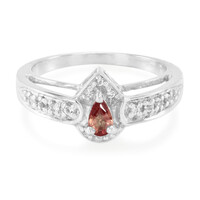 Bague en argent et Saphir orange