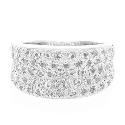 Bague en argent et Topaze blanche