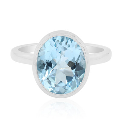 Bague en argent et Topaze bleu ciel (MONOSONO COLLECTION)