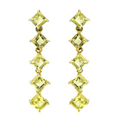 Boucles d'oreilles en argent et Quartz de l'Ouro Verde