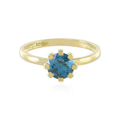 Bague en or et Diamant bleu I2