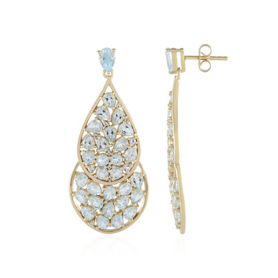 Boucles d'oreilles en argent et Topaze bleu ciel