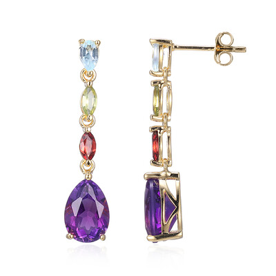 Boucles d'oreilles en argent et Améthyste de Zambie