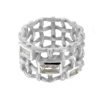 Bague en argent et Quartz blanc