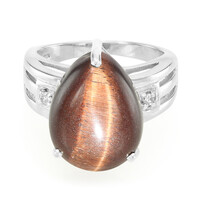 Bague en argent et Œil-de-tigre rouge