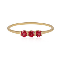 Bague en or et Spinelle rouge noble
