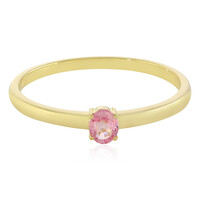 Bague en or et Saphir rose de Ceylan