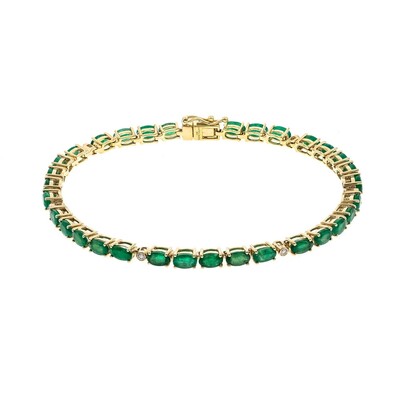 Bracelet en or et Emeraude de Zambie AAA