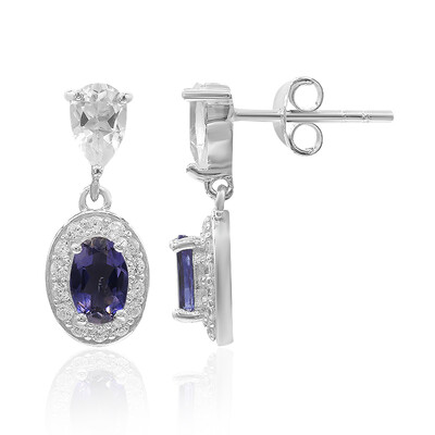 Boucles d'oreilles en argent et Iolite