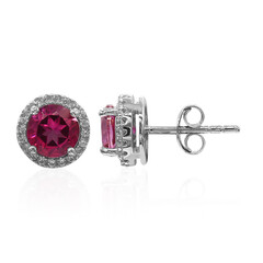 Boucles d'oreilles en argent et Topaze rose