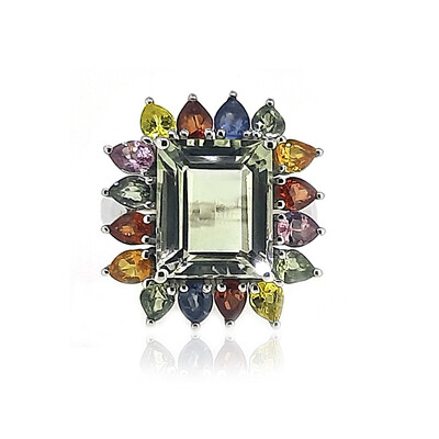 Bague en argent et Améthyste verte