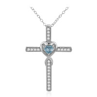 Collier en argent et Topaze bleu ciel