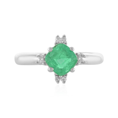Bague en argent et Emeraude d'Ethiopie