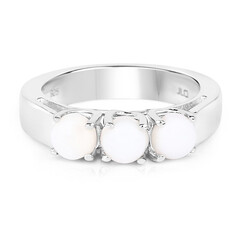 Bague en argent et Opale blanche