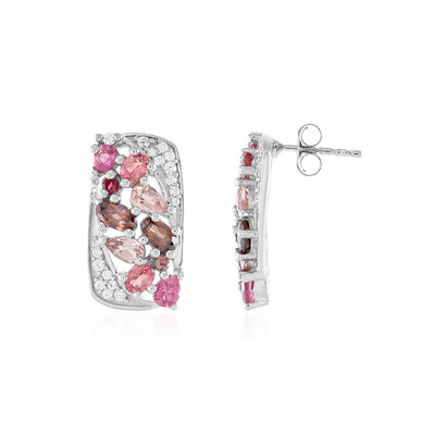 Boucles d'oreilles en argent et Tourmaline rose
