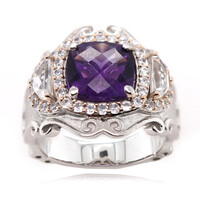Bague en argent et Améthyste de Zambie (Dallas Prince Designs)