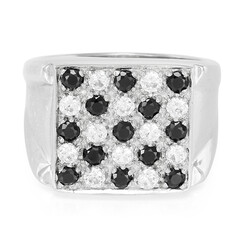 Bague pour homme en argent et Spinelle noir