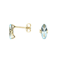 Boucles d'oreilles en or et Topaze bleu ciel