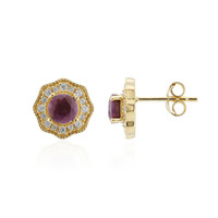 Boucles d'oreilles en argent et Rubis