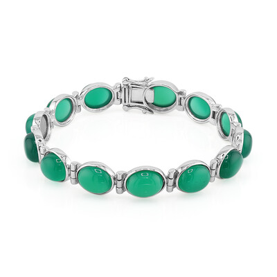 Bracelet en argent et Onyx vert