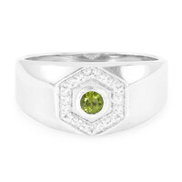 Bague pour homme en argent et Tourmaline cuprifère